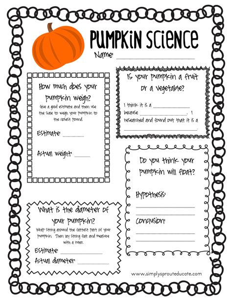 Print and teach your kids science with these free science worksheets. Pumpkin Science: Free Printable - Simply Sprout