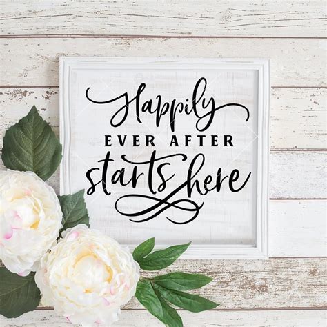 Happily Ever After Starts Here Wedding Sign Svg Png Dxf Eps Chameleon