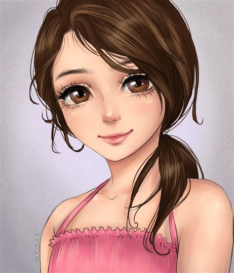 Little Girls Gaze By Mari945 Digital Art Girl Anime Art Beautiful