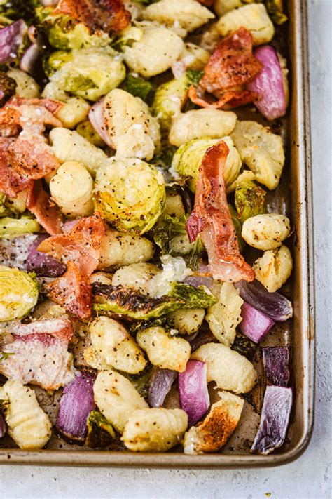 Roasted Gnocchi And Brussels Sprouts With Bacon Meal Plan Addict