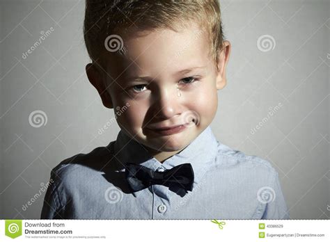 Crying Child Sad Little Boycrytears On Cheeksemotion Stock Image