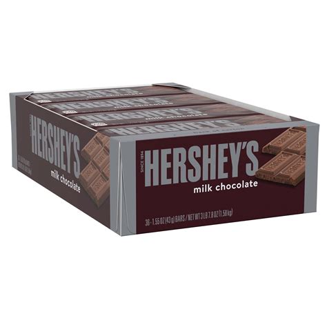 Hersheys Milk Chocolate Candy Bars 155 Oz 36 Count