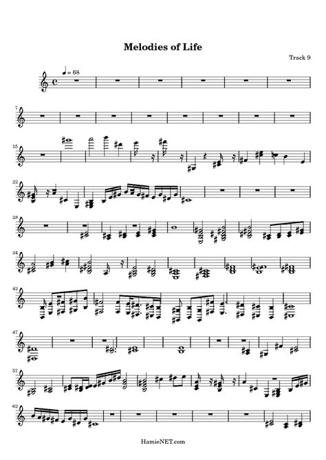 Melodies Of Life Sheet Music Melodies Of Life Score
