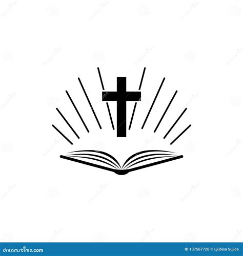 Ícone Ou Logotipo Liso Da Bíblia Sagrada Ilustração Do Vetor