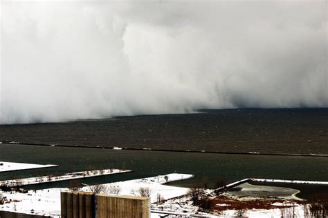 Snow Storm Over Lake Erie Into Buffalo