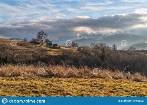 Last Good Weather Days In Autumn Mountain Countryside Peaceful