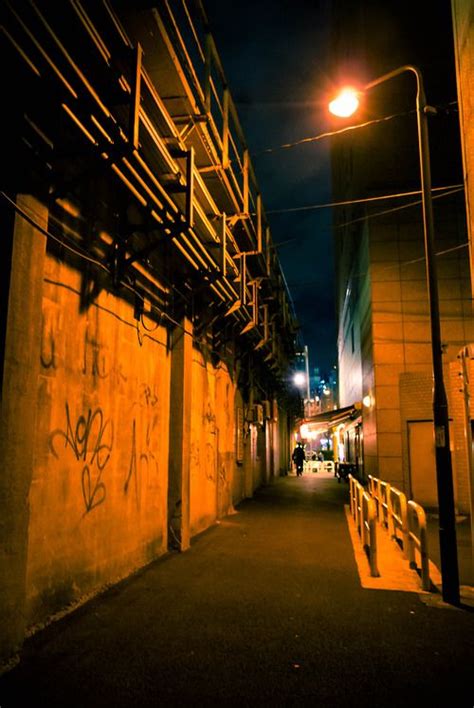 Alley Tidy Unnatural Lighting City Aesthetic Night
