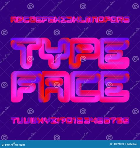 Abstract Flexible Alphabet Font 3d Neon Color Letters And Numbers