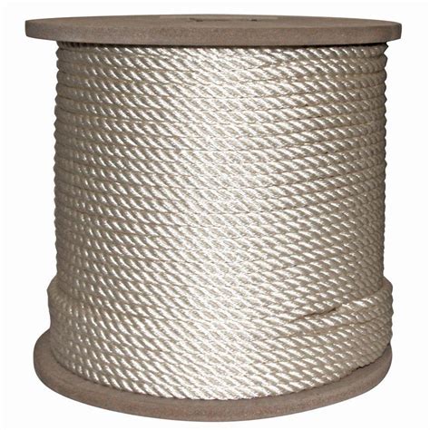Rope King 38 In X 600 Ft Twisted Nylon Rope White Tn 38600 The