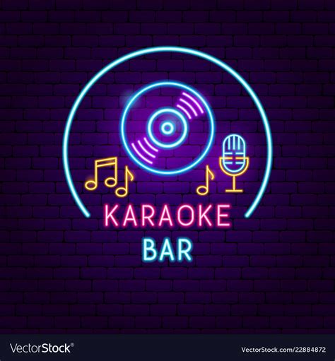 Karaoke Bar Neon Sign Royalty Free Vector Image