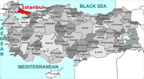 Istanbul Turkey Europe Map