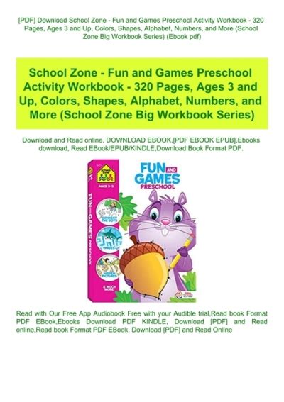 Pdf Download School Zone Fun And Games Preschool Activity Workbook
