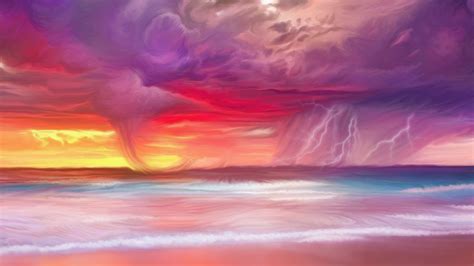 Ocean Storm Sea Painting Hd Artist 4k Wallpapers Images Backgrounds