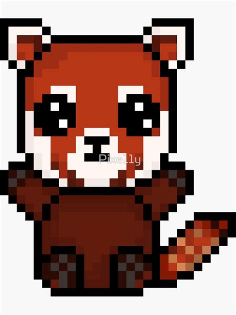 Cute Red Panda Chibi Pixel Animal Character Sticker For Sale By