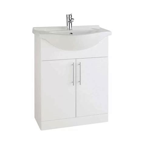 Made in eu white soft close hinges 5 year guarantee option: Kartell Impakt 650mm 2 Door Vanity Unit & Basin | Low Prices
