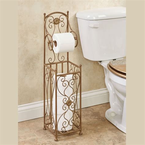 Kadalynn Satin Gold Toilet Paper Holder Stand | Toilet paper stand