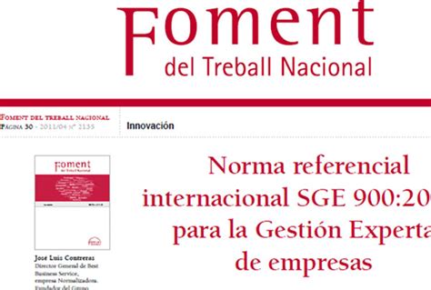 Sge 900 En La Revista Foment Del Treball Nacional Sge 900