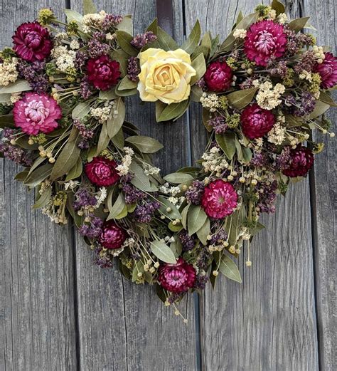 This Heart Shaped Dried Myrtle And Flower Wreath Is A Perfect T To