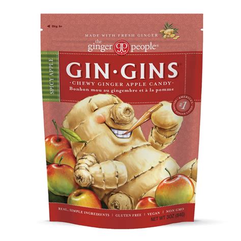Ginger People Gin Gins Chewy Ginger Candy Spicy Apple 3 Oz Vitacost