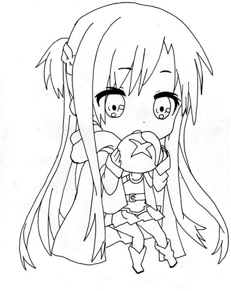 Chibi Asuna From Sword Art Online Coloring Page Download Print Or