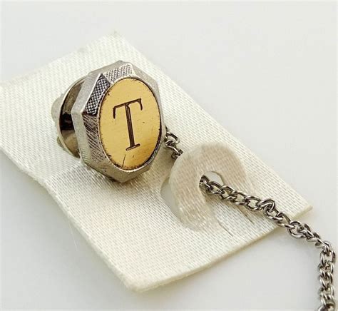 Vintage Tie Tack Tac Lapel Pin Letter T Initial Personalized Etsy Canada