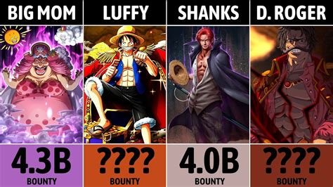 Comparison Top Highest Bounties In One Piece Data Freaks Youtube