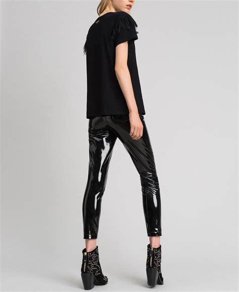 Patent Leather Effect Faux Leather Leggings
