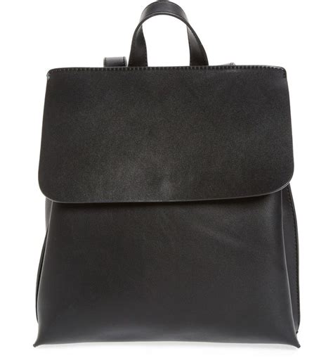 Sole Society Selena Faux Leather Backpack In Black Rucksack Bags Faux