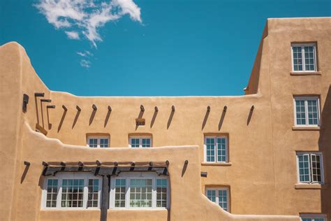 Santa Fe New Mexico Adobe Architecture And Mountain Landscapes