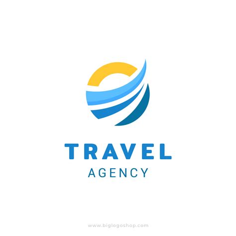 Abstract Sun And Wave Travel Agency Logo Template Biglogoshop