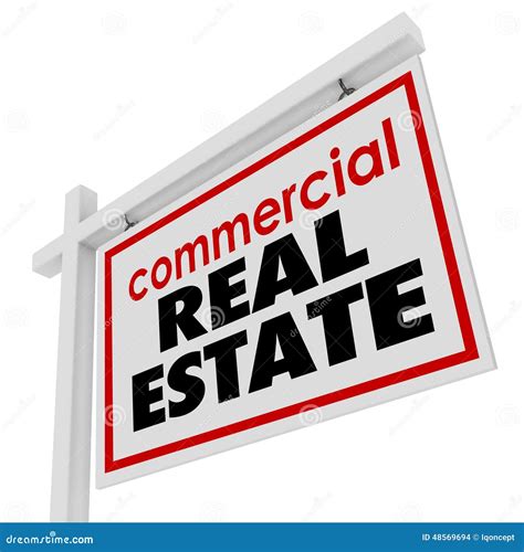 Commercial Real Estate Sign Building Office Business For Sale Stock