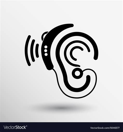 Ear Icon Hearing Aid Ear Listen Sound Graphics Vector Image