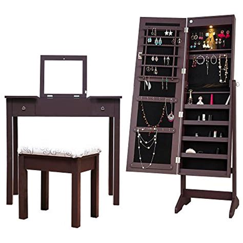 Get all your jewelry out and untangled your necklaces for your very last time before organizing them in this gorgeous mirror. Cloud Mountain Mirrored Jewelry Armoire Jewelry Cabinet ...
