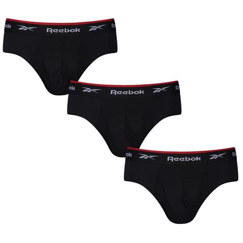 Reebok 3 Pack Wiggins Briefs Mens Gents Underwear Underclothes