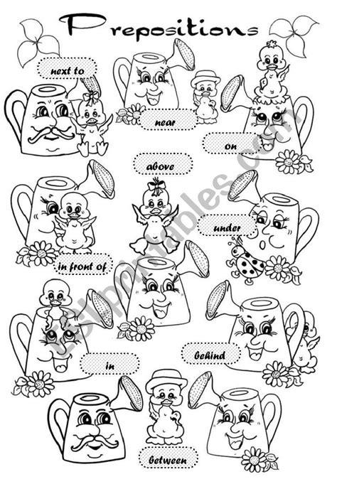 Prepositions Of Place Pictionary Enjoy Prepositions Esl Worksheets