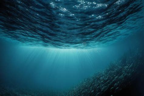 Dark Blue Ocean Surface Seen From Underwater Creative Digital