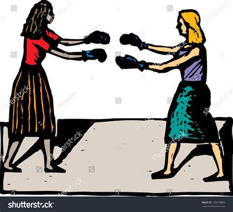 Vector Illustration Two Women Fighting Stock Vector Royalty Free 130678805 Shutterstock