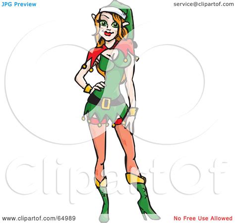 Royalty Free Rf Clipart Illustration Of A Sexy Christmas Elf Woman In