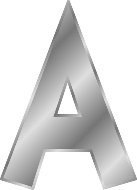 Narrow Silver Capital Letter A Clip Art At Vector Clip Art