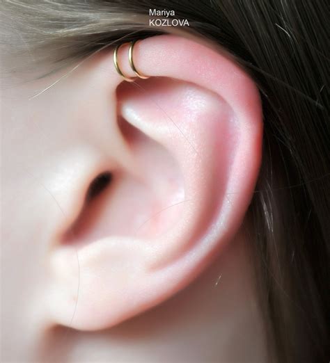 Fake Piercing The Greatest Cartilage Gold Ear Cuff Position Etsy
