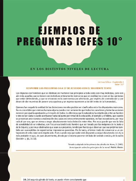 Ejemplos De Preguntas Icfes 10° Pdf