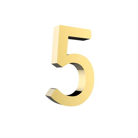 Number 5 3d Transparent Png 3d Golden Number 5 Golden Number 3d