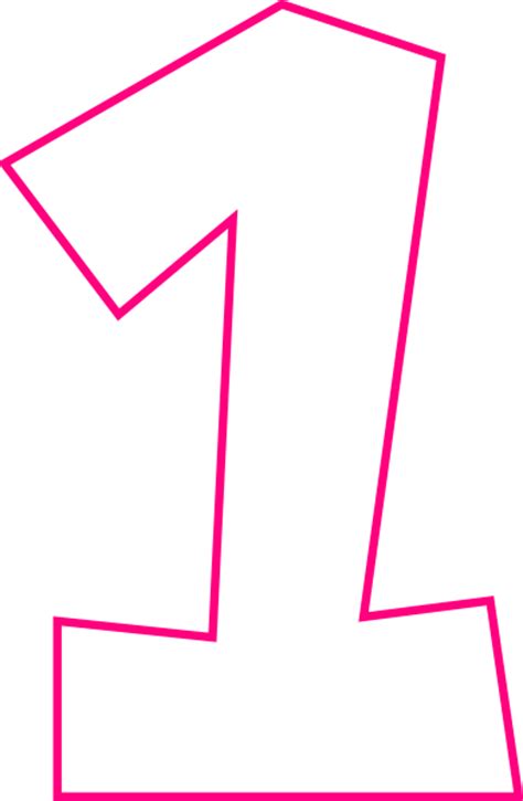 Number One Pink Clip Art At Vector Clip Art Online Royalty