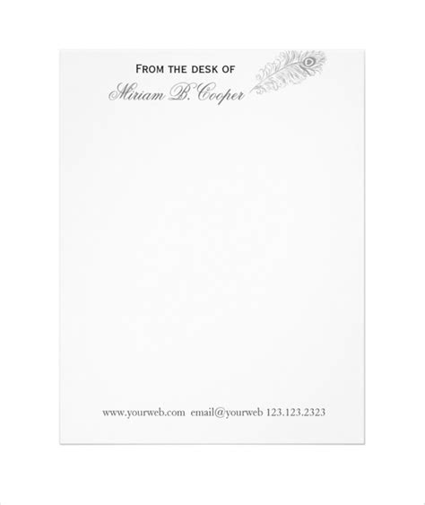 The words from the desk of in beautiful script make this great as a personal or business letterhead. From The Desk Of Letterhead | free printable letterhead