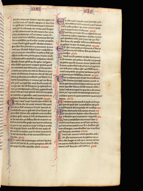 Bern Burgerbibliothek Cod 27 F 41r Bible Du Xiiième Siècle Part