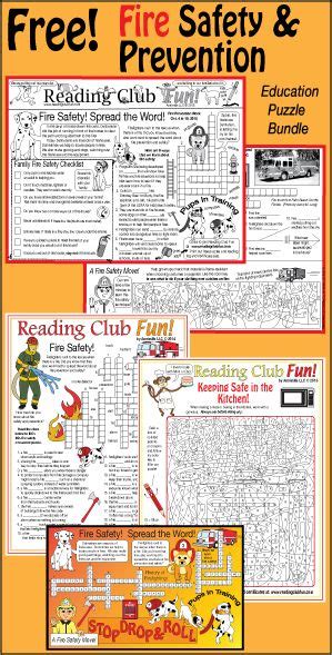 Printable Fire Safety Puzzles Two Part Themed Activity Page Set And