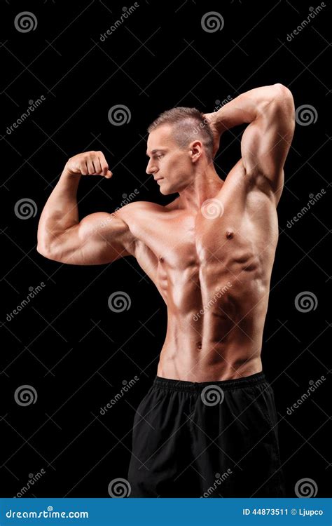 Male Bodybuilder Showing His Muscles Stock Image Image Of Concept Single