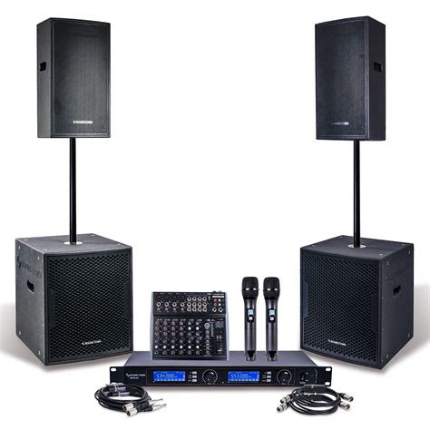 Sound Town Professional Pa System Set With 15 Powered Pa Speakers 18