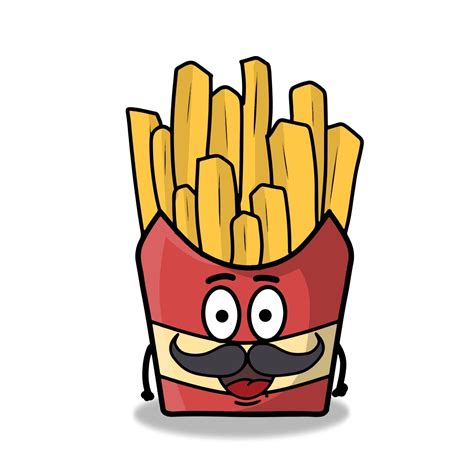 Cute French Fries Character Vector Template Design Illustration 2372817