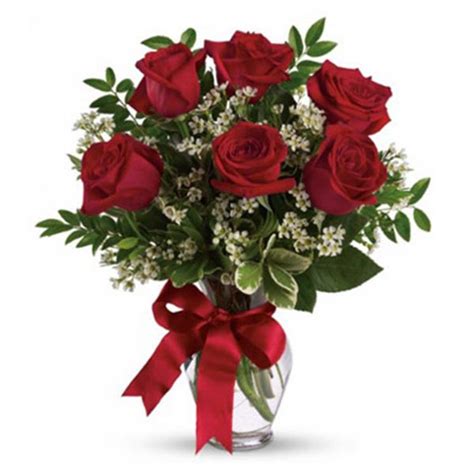 Send Six Long Stemmed Red Roses Bouquet Online Igsfva010ausvl18